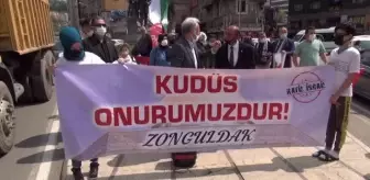ZONGULDAK - İsrail'in Filistinlilere yönelik saldırıları protesto edildi