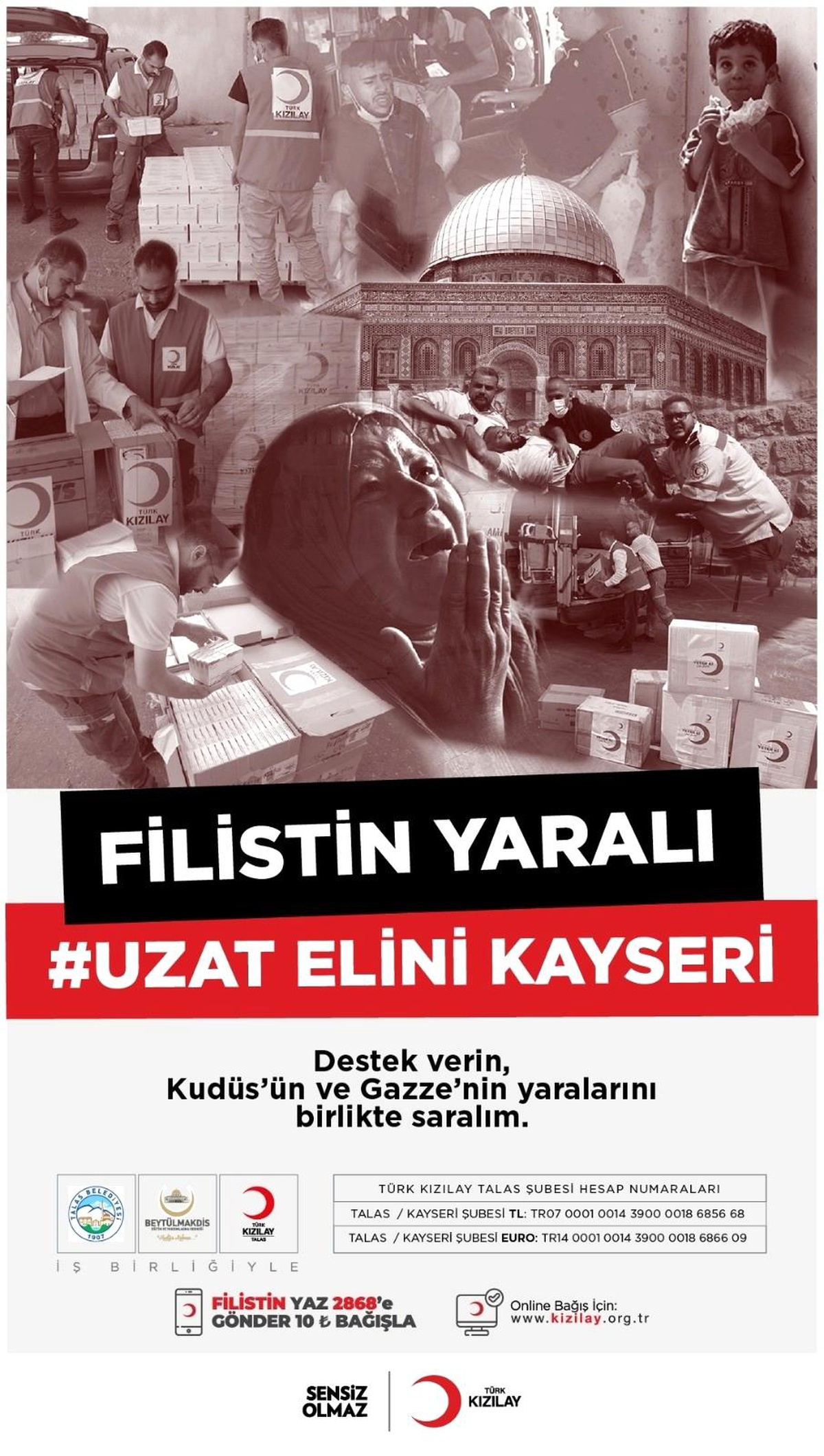 Kayseri\'de "Filistin Yaralı Uzat Elini Kayseri" kampanyası başlatıldı