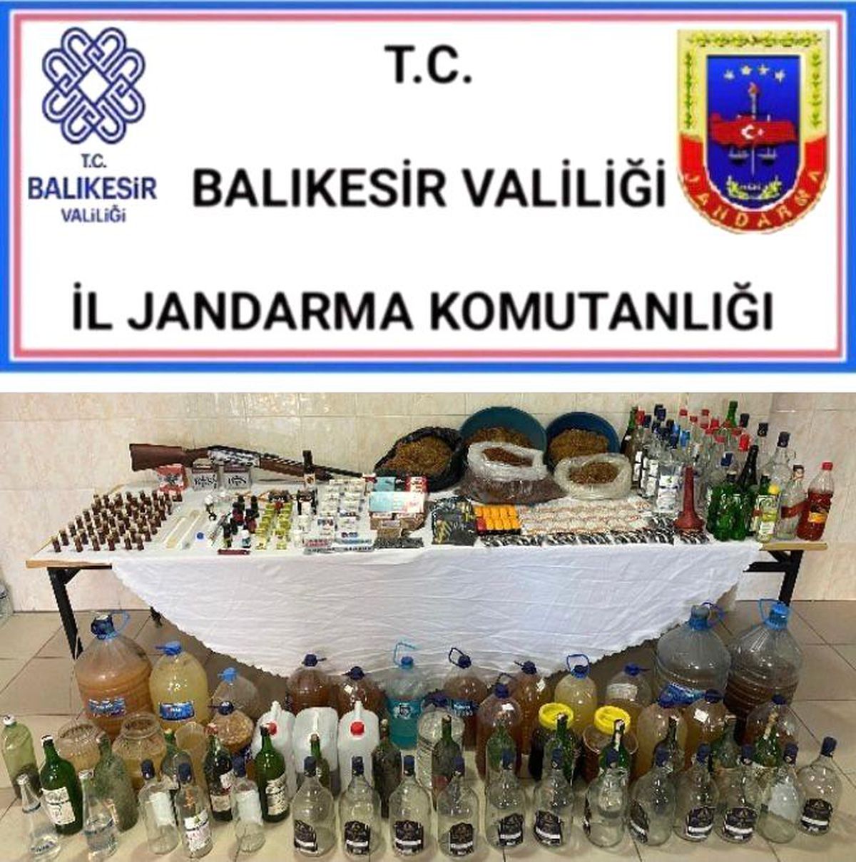 Son dakika 3. sayfa: Kepsut\'ta kaçak içki ve tütün operasyonu