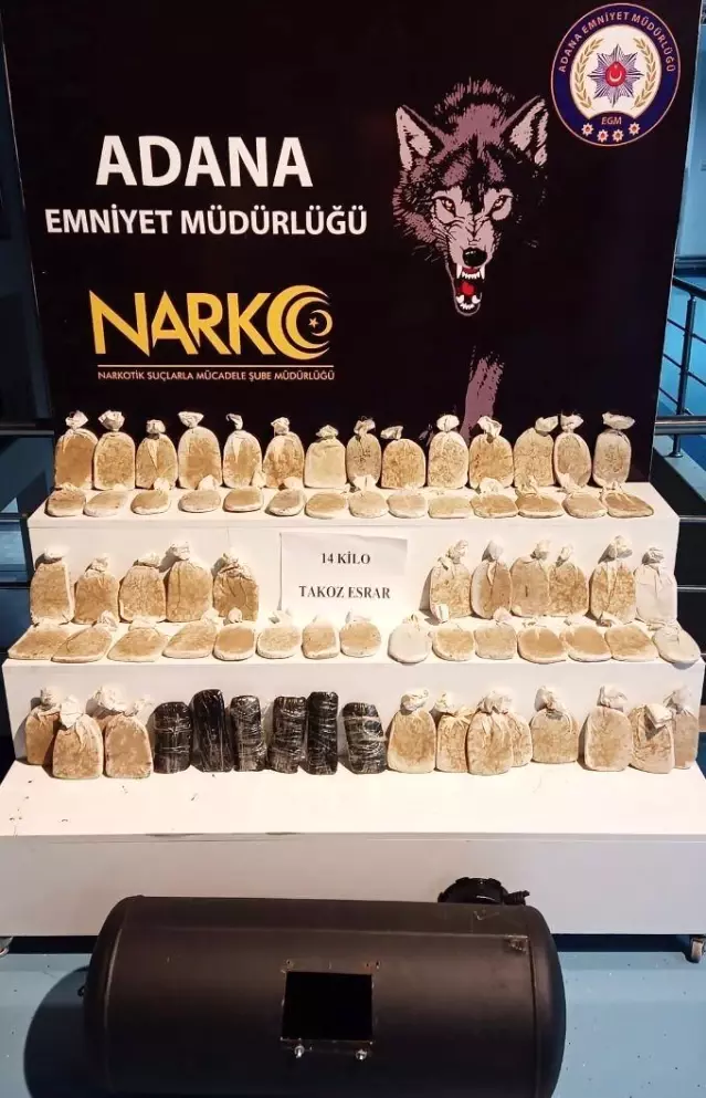 Yakıt deposundan 14 kilo esrar çıktı