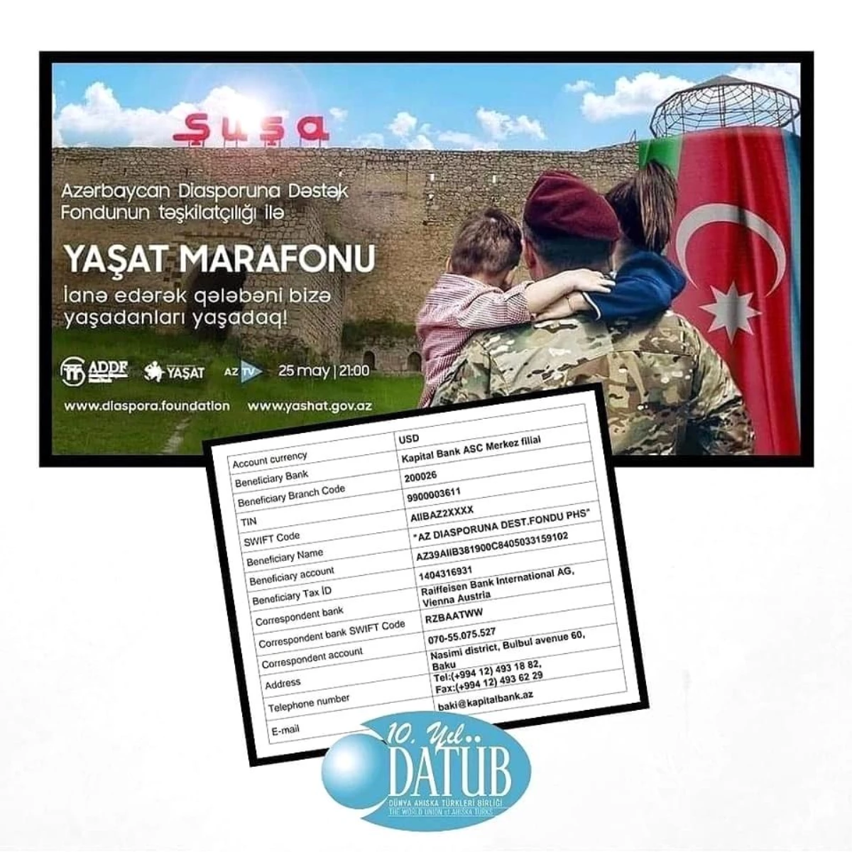 DATÜB\'den "YAŞAT" maratonuna tam destek