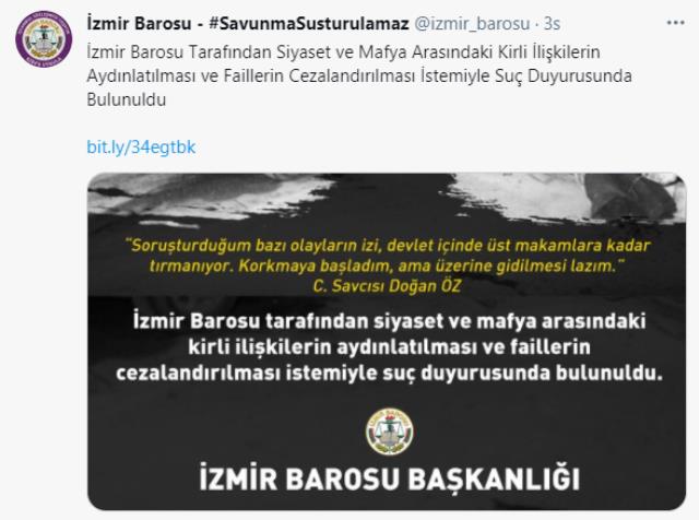 İzmir Barosu, Sedat Peker videolarıyla ilgili harekete geçti! 6 kişi hakkında suç duyurusunda bulunuldu