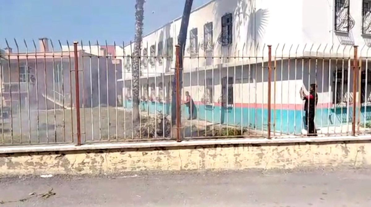 Sağlık ocağı bahçesinde çıkan yangın korkuttu