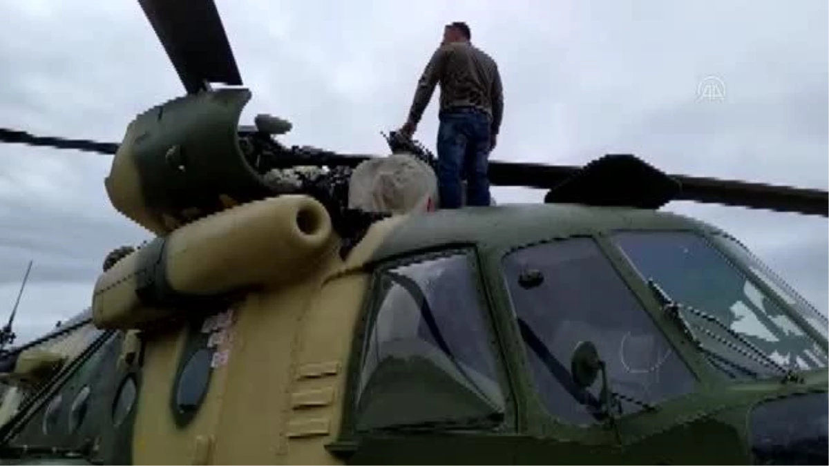 Sahile zorunlu iniş yapan Azerbaycan\'a ait askeri helikopterdeki arıza giderildi