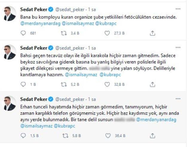 Sedat Peker, Süleyman Soylu'nun canlı yayındaki sözlerine Twitter'dan yanıt verdi