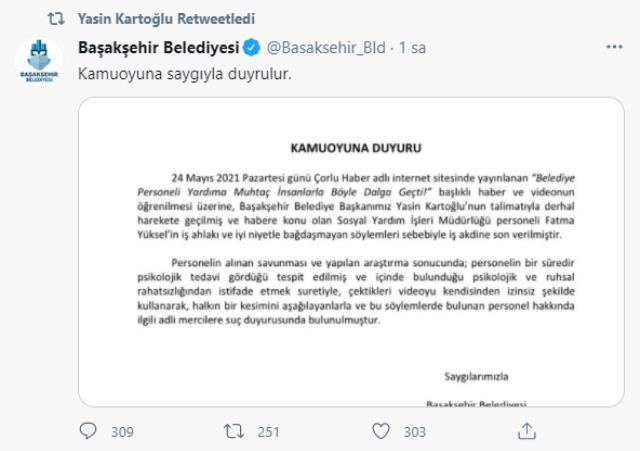 basaksehir belediyesi nde gorevli bir personel ihtiyac sahipleri ve genclige hitabe ile dalga gecti son dakika