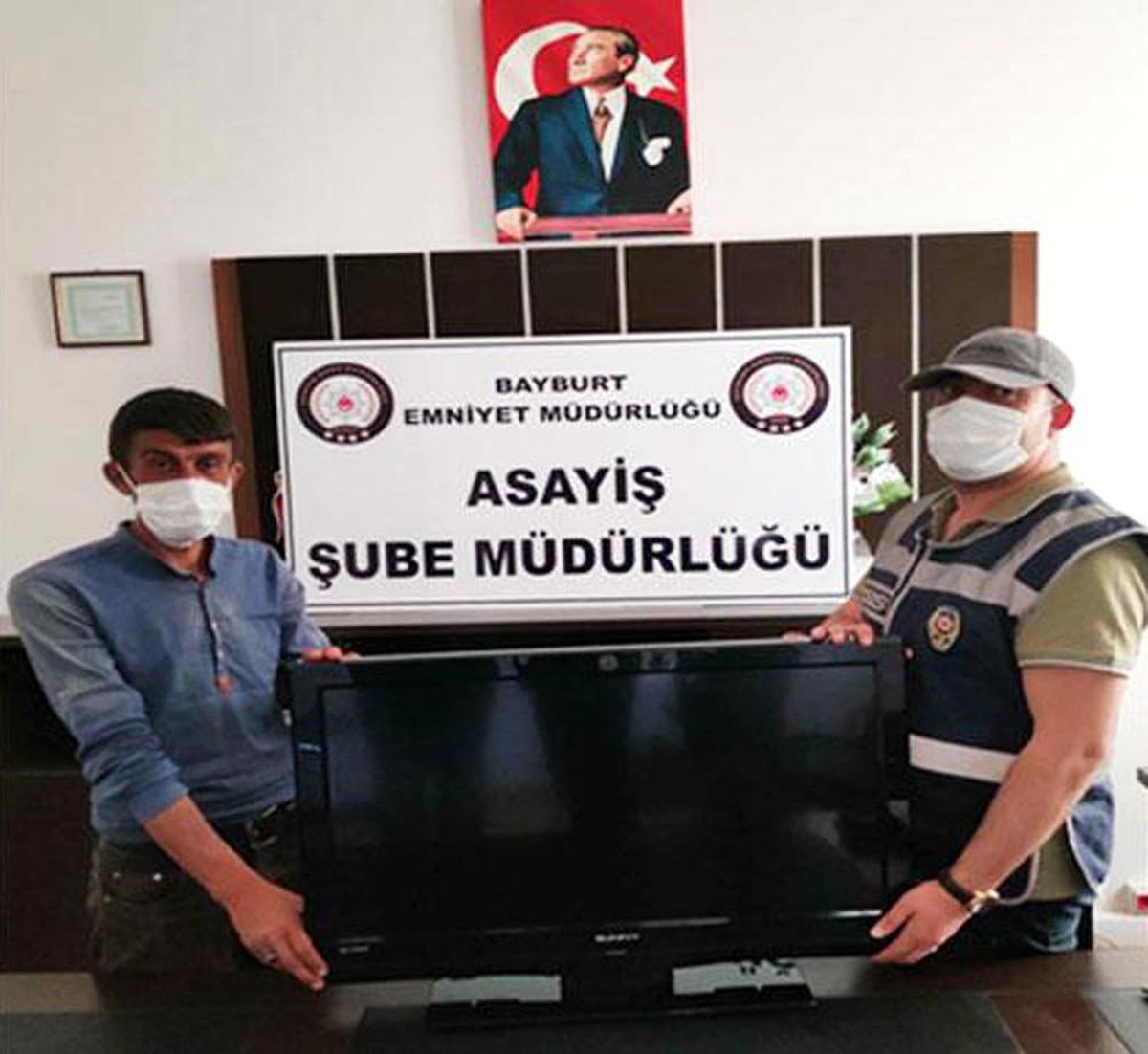 Çalınan televizyon bulunarak sahibine teslim edildi