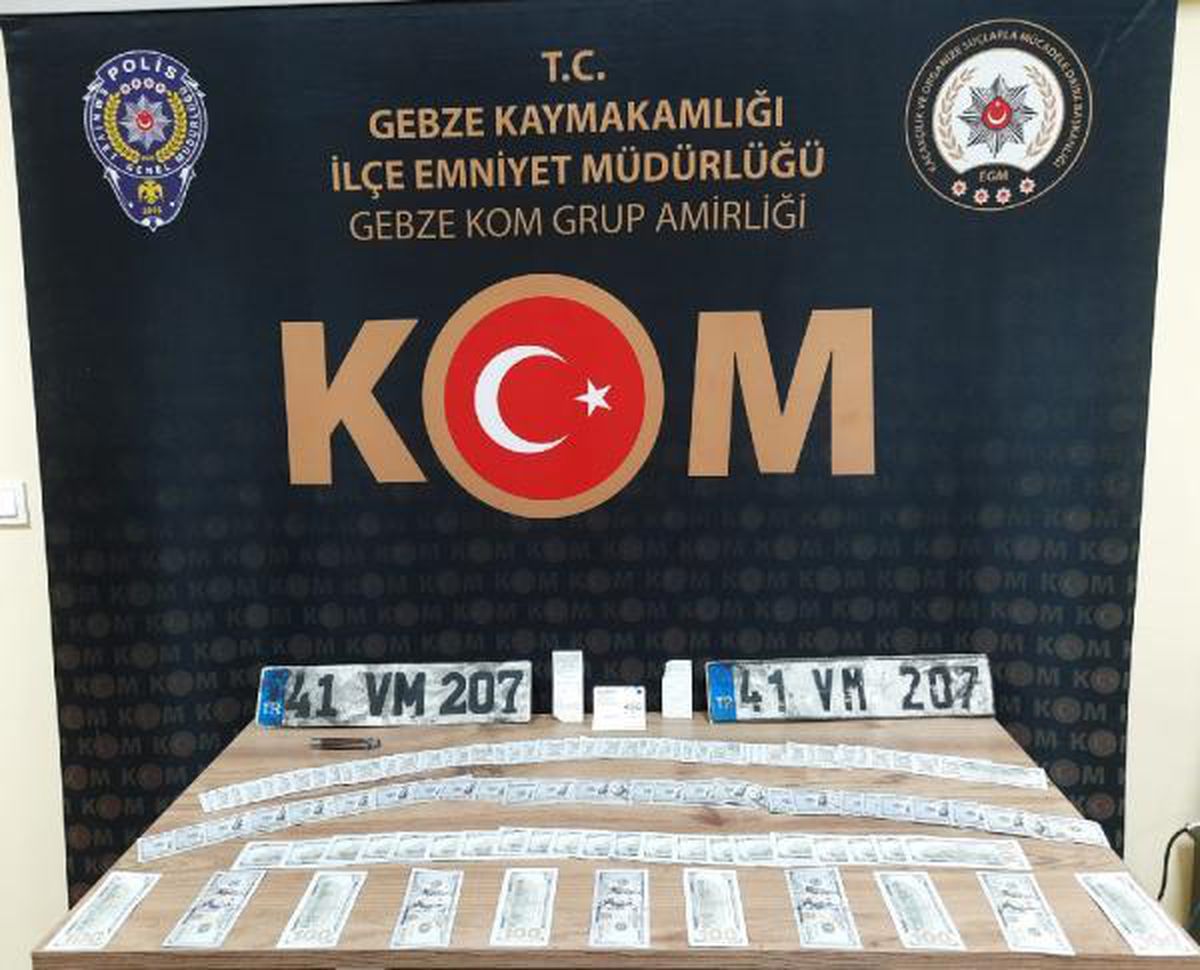 Sahte plakalı otomobilde sahte dolarlarla yakalandılar