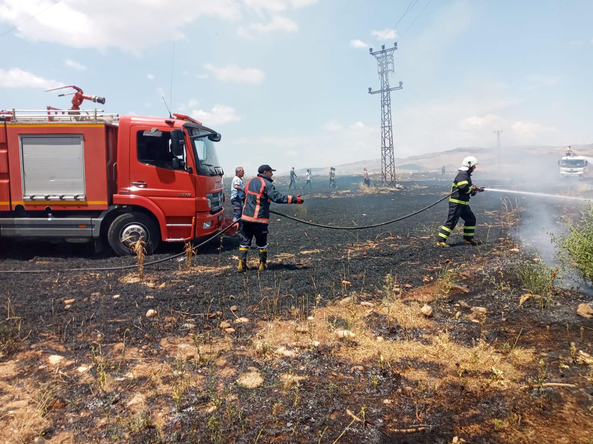 Siirt\'te tarlada çıkan yangına ekipler müdahale etti