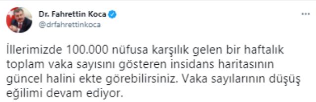 Son Dakika: Bakan Koca, illere göre haftalık vaka sayısını açıkladı! İstanbul dahil 5 ilde ciddi düşüş var