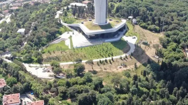 AÇILIŞA GÜN SAYAN ÇAMLICA KULESİ HAVADAN GÖRÜNTÜLENDİ