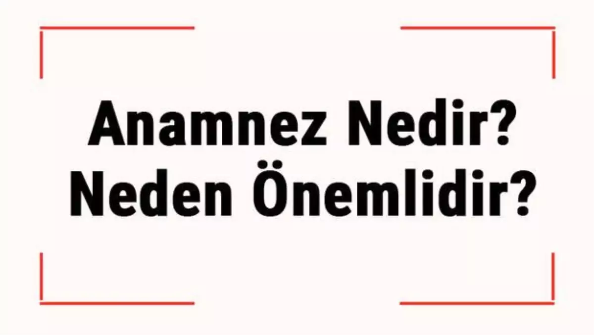Anamnez Nedir? Neden Önemlidir? Anamnez Formu Nedir?