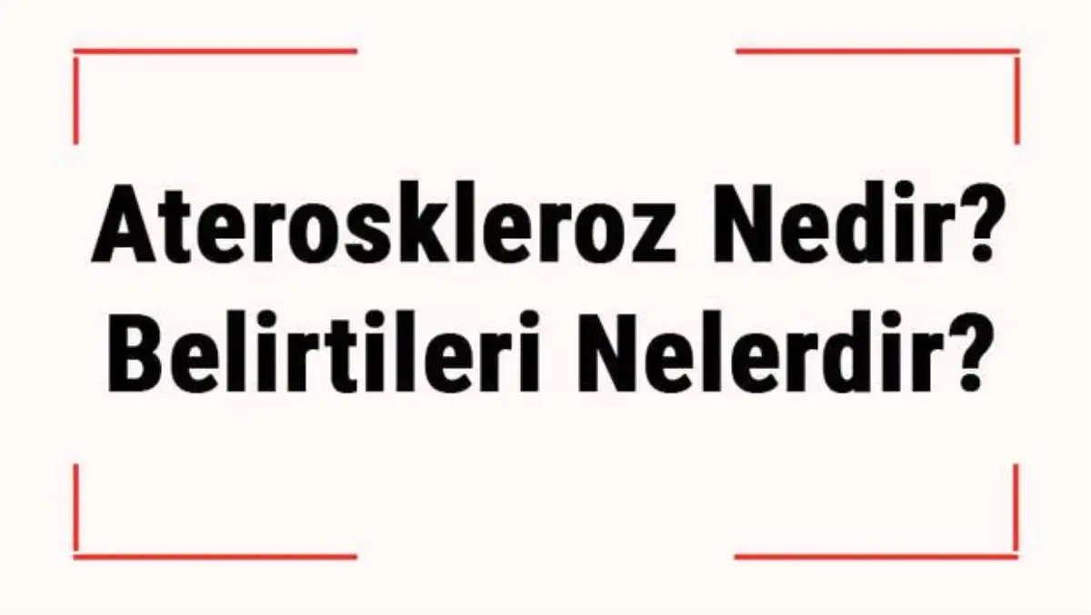 Ateroskleroz Nedir? Belirtileri Nelerdir? Ateroskleroz Trisk Faktörleri Nelerdir?