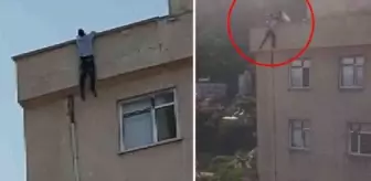 İntihardan vazgeçen vatandaş sarktığı çatıdan yukarı tırmanamadı, imdadına iki öğretmen yetişti