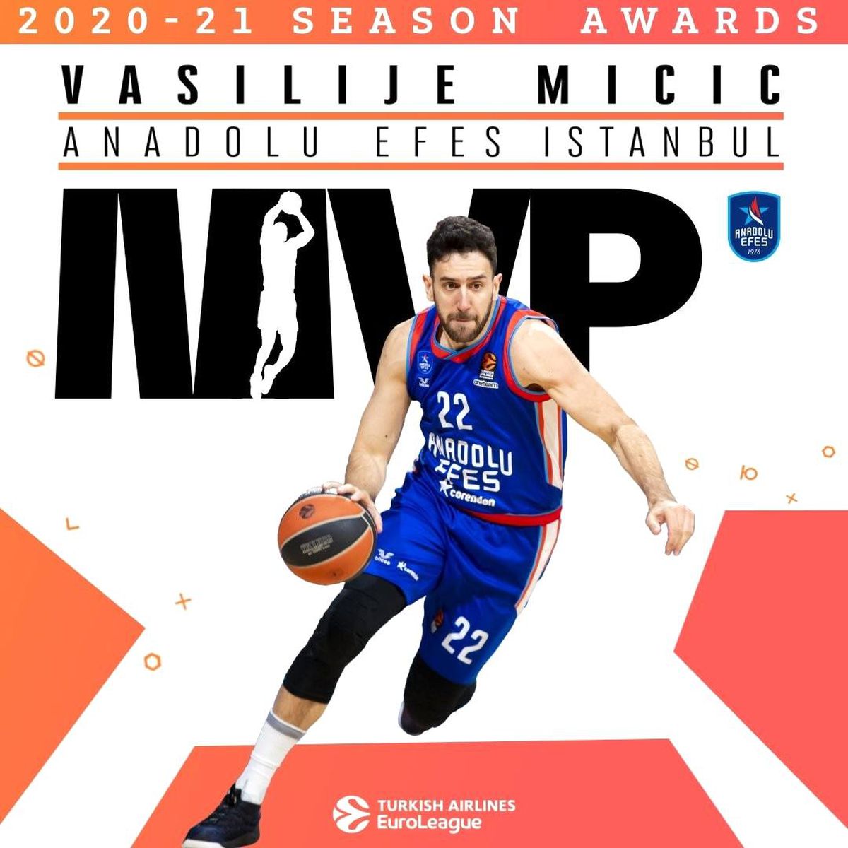 Vasilije Micic, THY Euroleague\'de normal sezonun MVP\'si seçildi