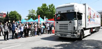 Azerbaycan hediye karavanı Balıkesir'den uğurlandı