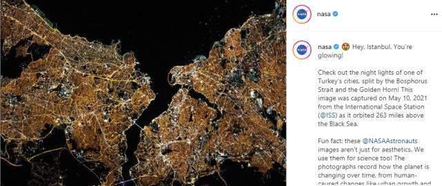 NASA'dan İstanbul paylaşımı! Selam gönderip, 'Parlıyorsun' notu düştüler