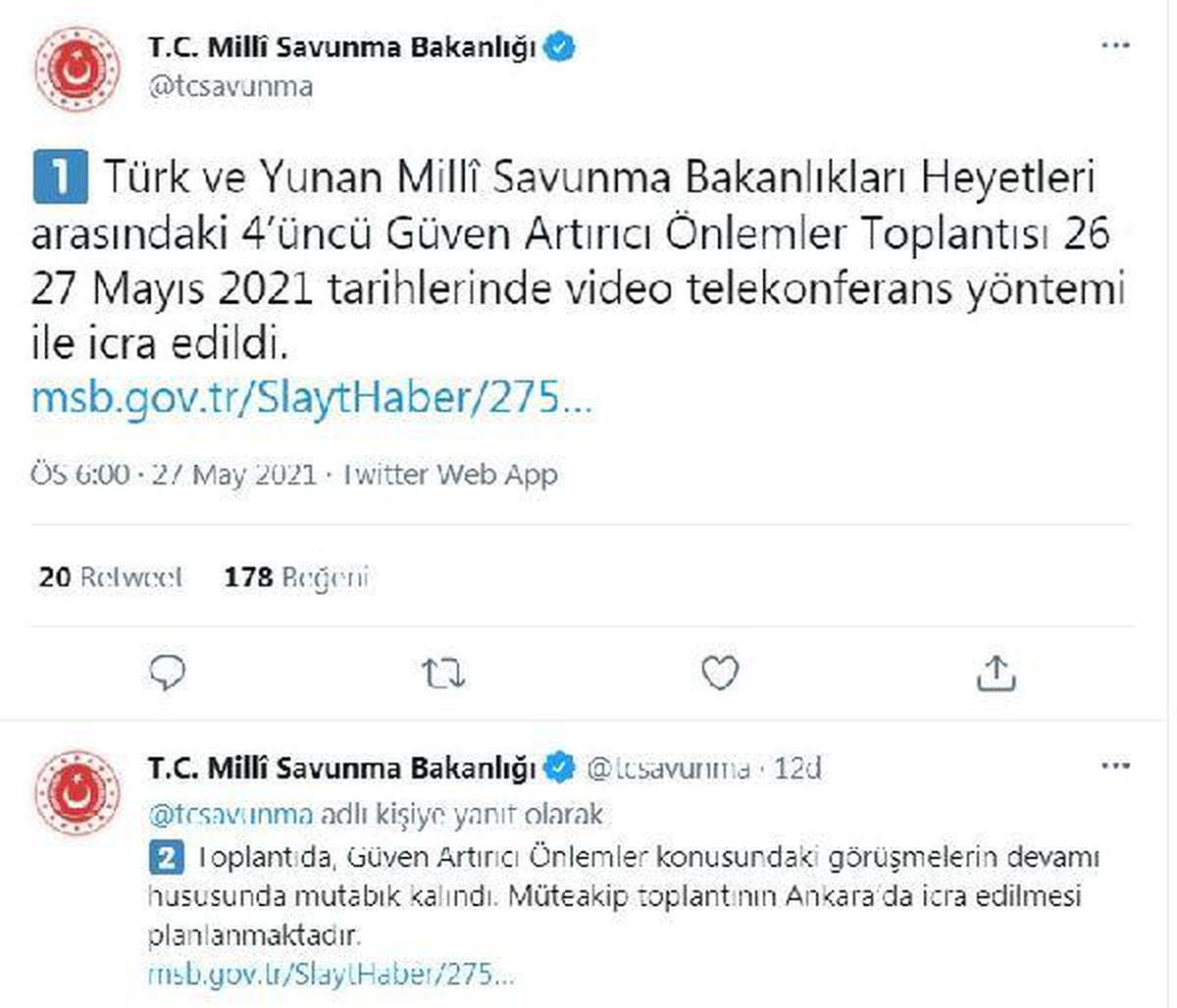Türk ve Yunan Savunma Bakanlıkları heyetlerince 4\'üncü Güven Artırıcı Önlemler Toplantısı yapıldı