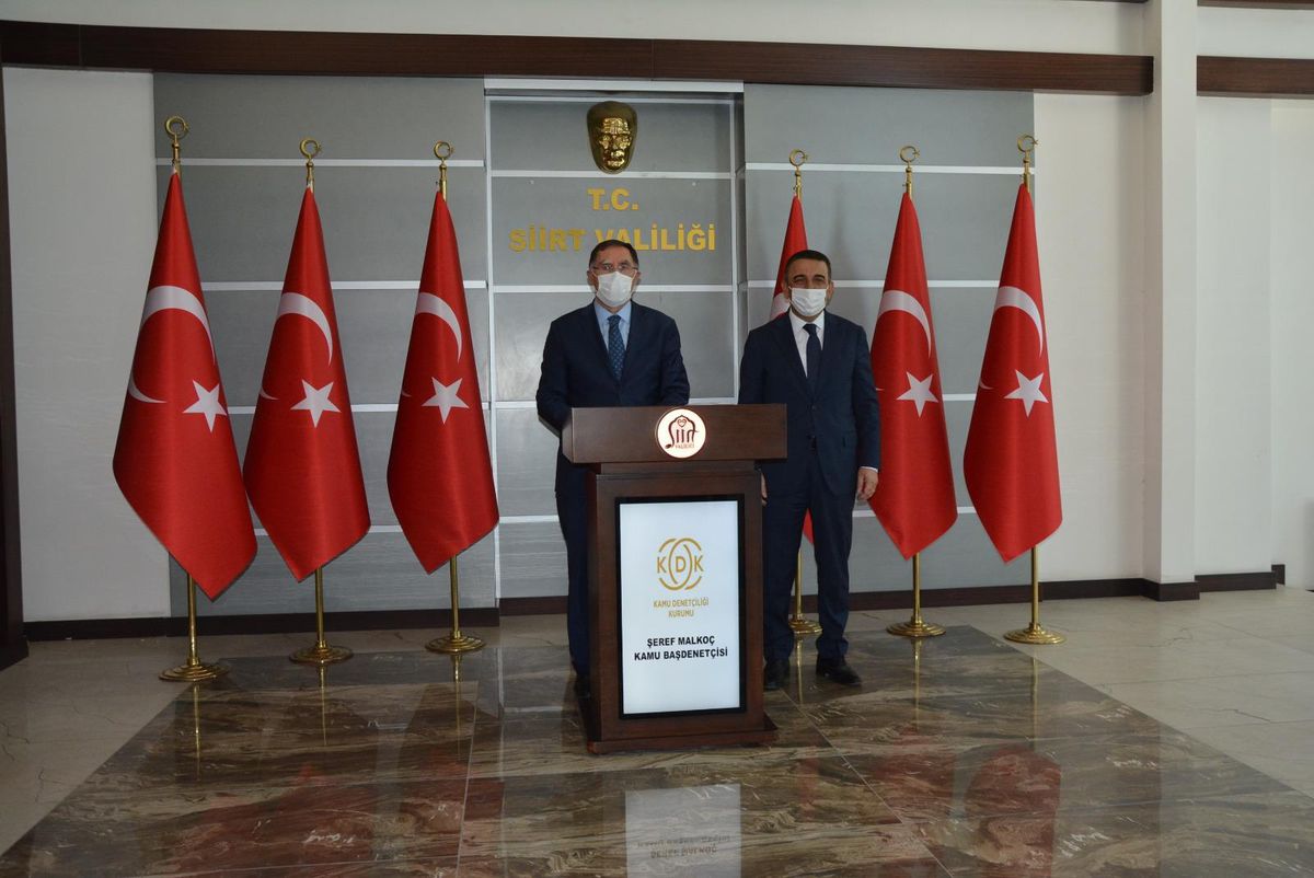 Kamu Başdenetçisi Şeref Malkoç, Siirt Valisi Osman Hacıbektaşoğlu\'nu ziyaret etti
