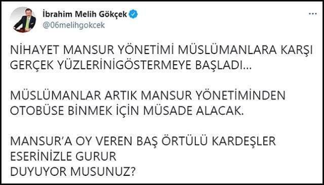 Mansur Yavaş'ı eleştirmek isteyen Melih Gökçek, baltayı taşa vurdu