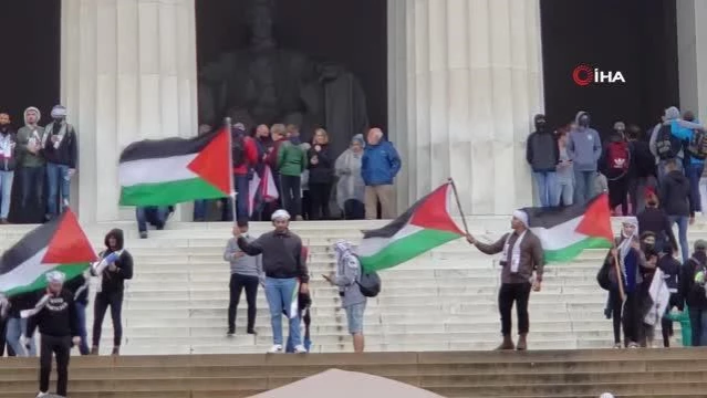 ABD'de binlerce kişiden Filistin'e destek gösterisi
