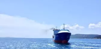 ÇANAKKALE BOĞAZI'NDA ARIZALANAN GEMİ, PLAJ ÖNÜNE DEMİRLEDİ