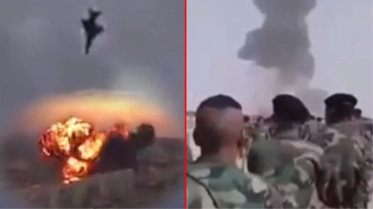 Darbeci Hafter\'in gövde gösterisi felaketle sonuçlandı! Savaş uçağı tören sırasında yere çakıldı