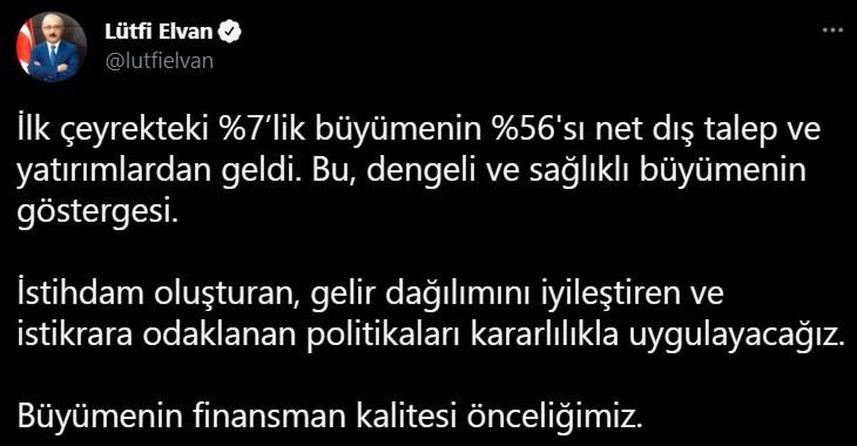 Hazine ve Maliye Bakanı Elvan büyüme rakamlarını değerlendirdi Açıklaması