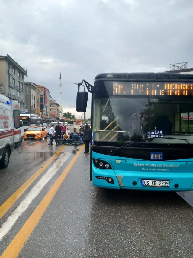 Başkent'te halk otobüsünün çarptığı yaya yaralandı