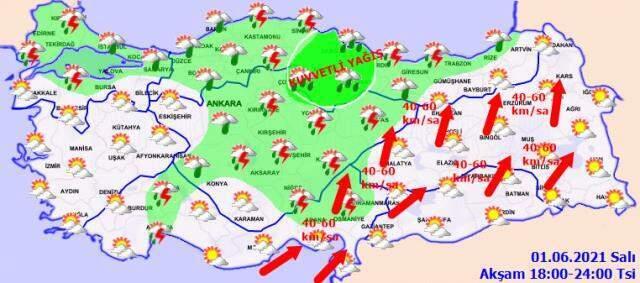 Meteoroloji'den 4 bölgeye ve 3 ile kuvvetli yağış uyarısı