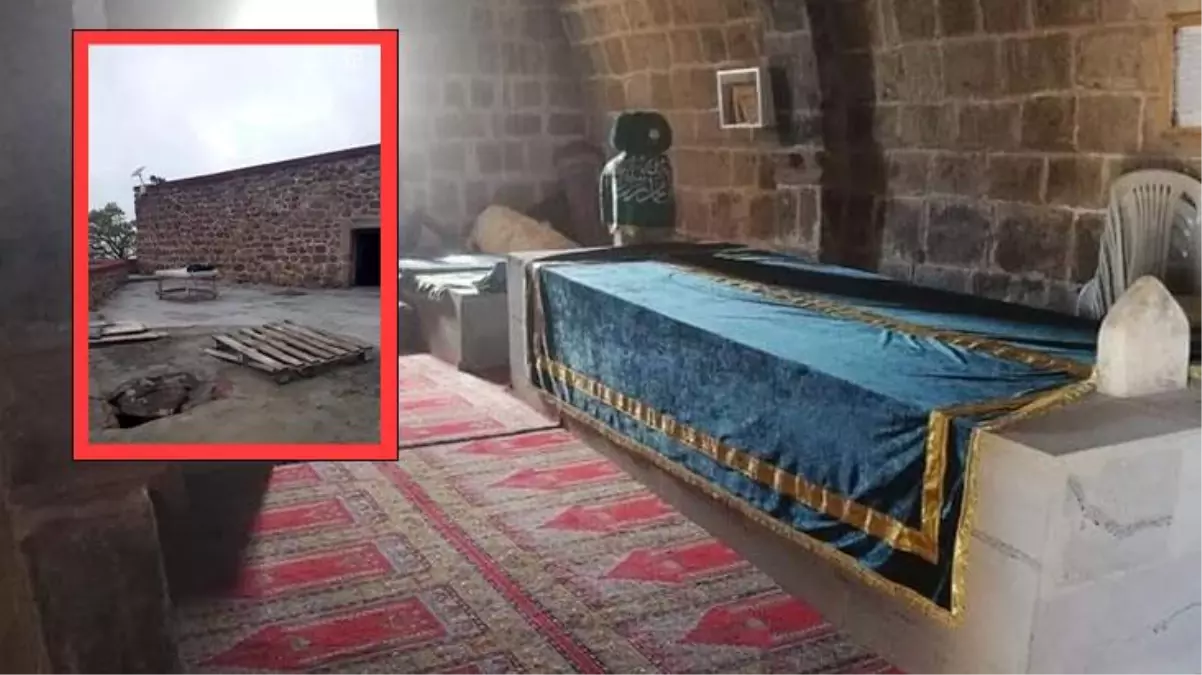 Gözleri dönen defineciler türbe kazıp define aradı