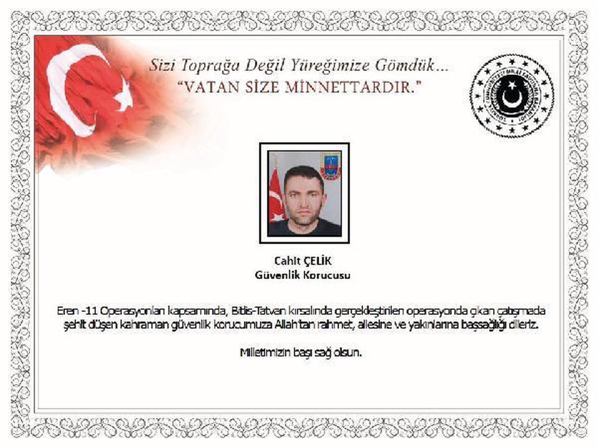 Son dakika haberleri! Bitlis\'te 3 terörist etkisiz hale getirildi, 1 korucu şehit (2)