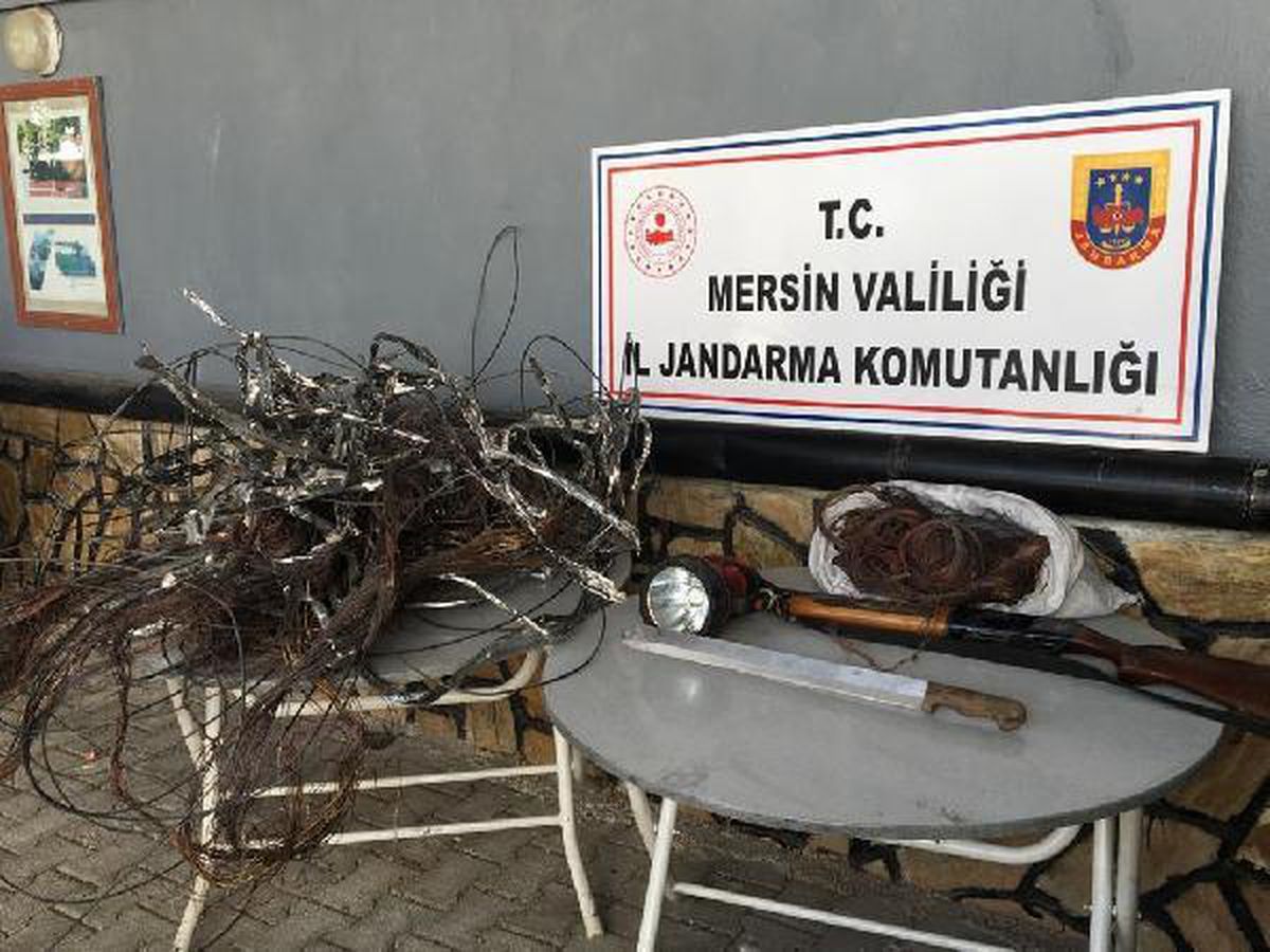 Mersin\'de kablo hırsızı 2 şüpheli yakalandı