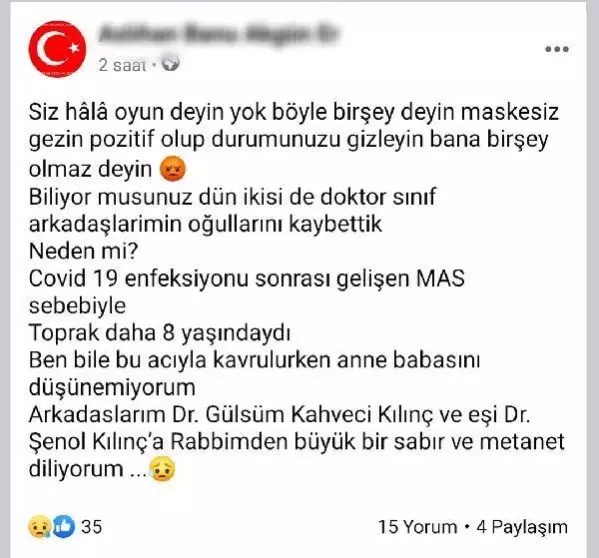 8 yaşındaki Toprak, koronavirüs sonrası geçirdiği miyofasiyal ağrı sendromu sebebiyle hayatını kaybetti