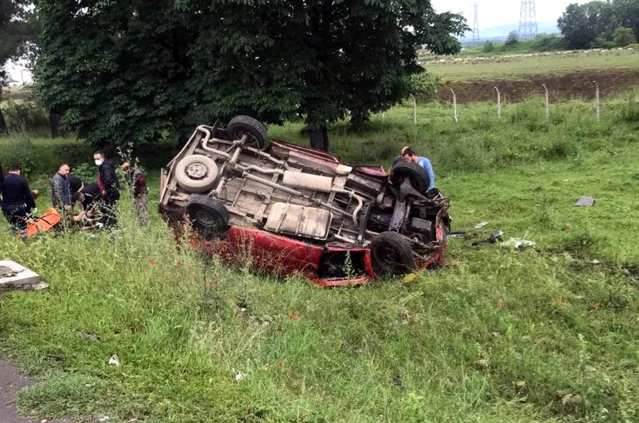 Samsun'da minibüs takla attı: 1 yaralı