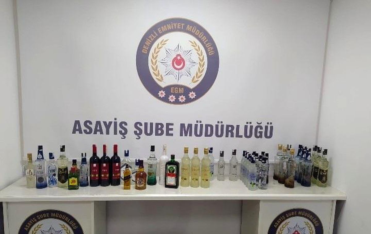 Hırsızlar 44 adet çalıntı alkollü içecekle yakalandılar