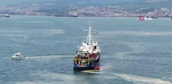 İzmit Körfezi'nde deniz salyası seferberliği... 200 tondan fazla deniz salyası temizlendi