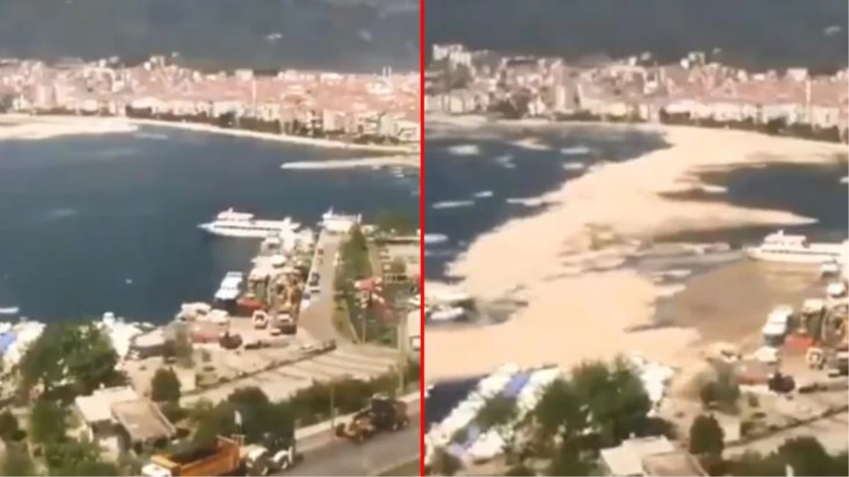 Marmara\'da deniz salyasının kıyıları kaplama anı 30 saniyelik hızlandırılmış bir videoya yansıdı