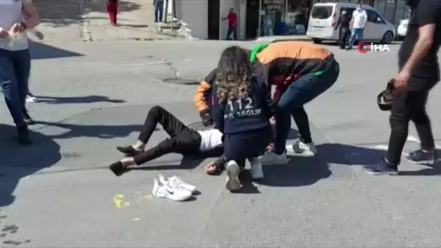 Ümraniye'de motosikletli kurye ile motosikletli sürücüsü kafa kafaya çarpıştı