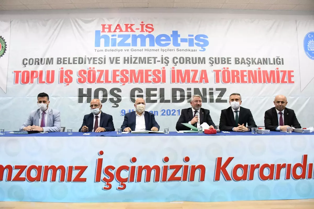 Çorum Belediyesinde imzalanan TİS ile işçilere yüzde 32 zam yapıldı