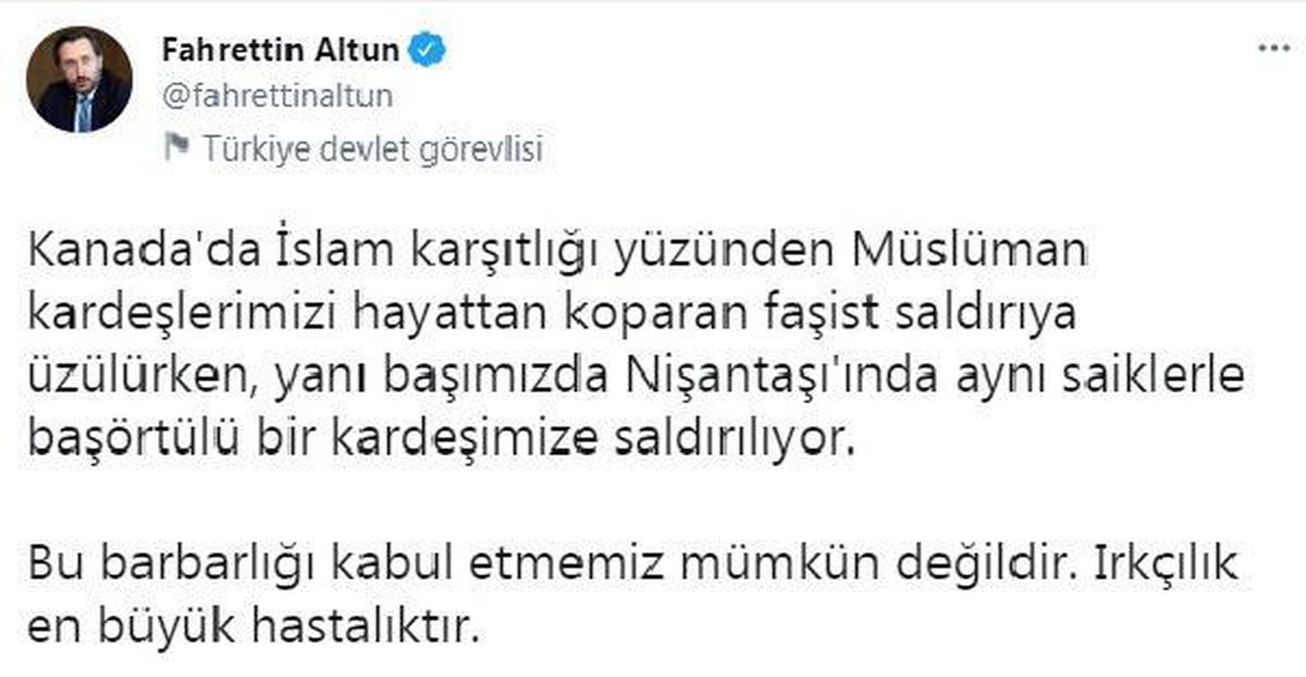 İletişim Başkanı Altun:  Irkçılık en büyük hastalıktır