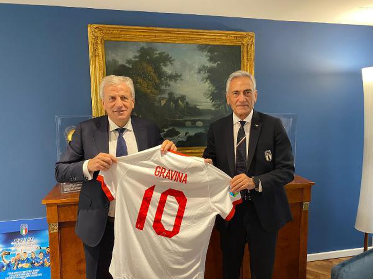 Yardımcı\'dan İtalya Futbol Federasyonu Başkanı Gravina\'ya ziyaret