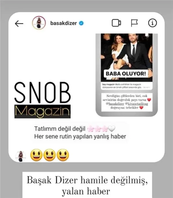 Başak Dizer Tatlıtuğ, hamilelik iddiasını yalanladı