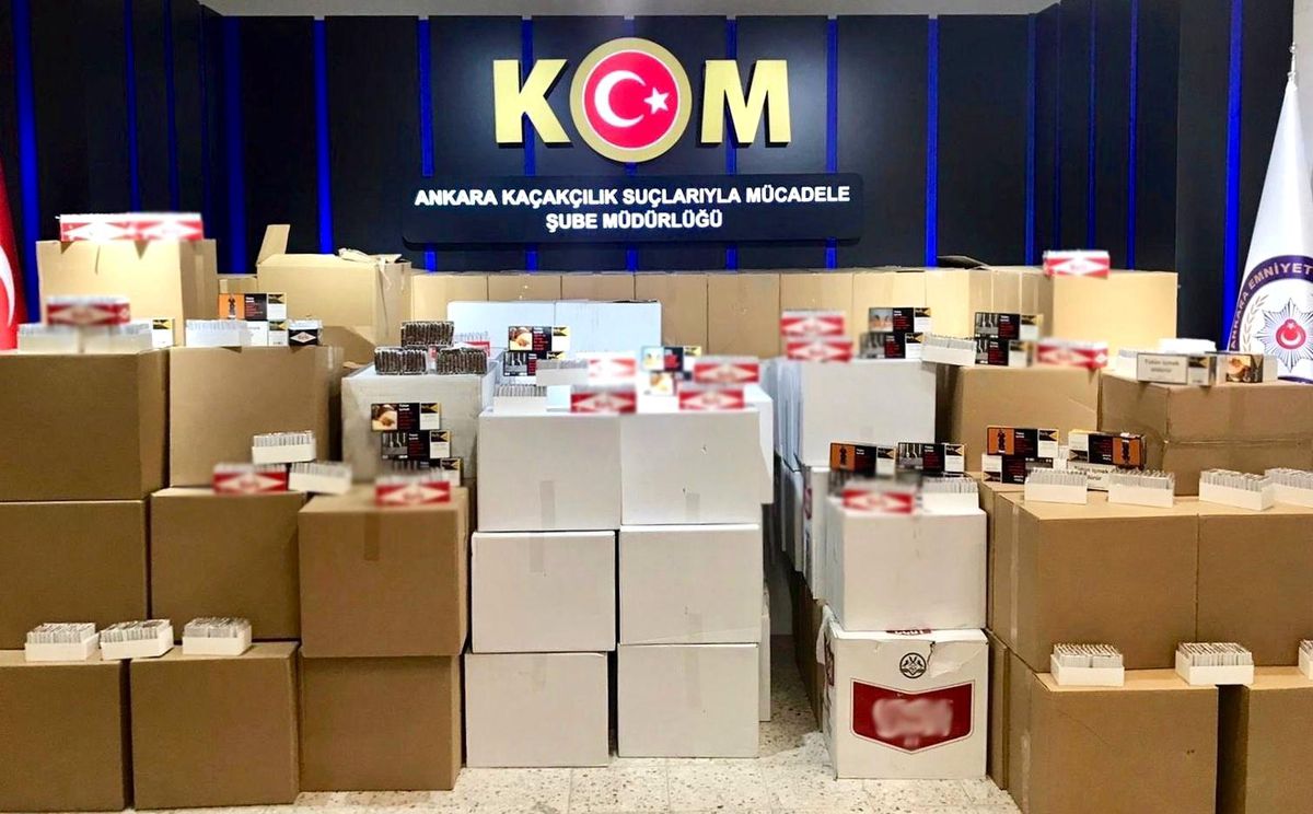Başkent\'te 1 milyon 41 bin 120 adet makaron ele geçirildi