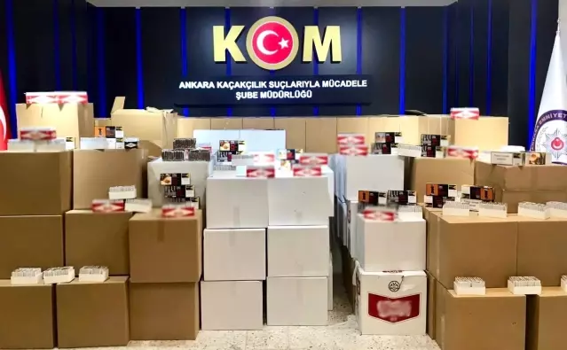 Başkent'te 1 milyon 41 bin 120 adet makaron ele geçirildi