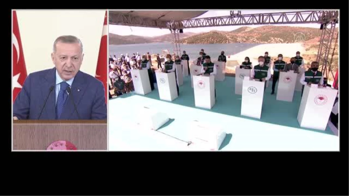 Cumhurbaşkanı Erdoğan, Kilis Yukarı Afrin Barajı ve İçme Suyu İsale Hattı Açılış Töreni\'nde konuştu: (1)