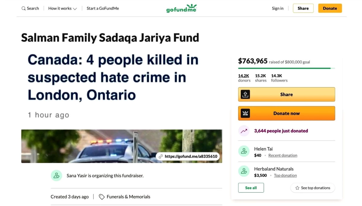 Kanada\'da Müslüman aileye yönelik saldırıdan sağ kurtulan çocuğa yardım yağıyor