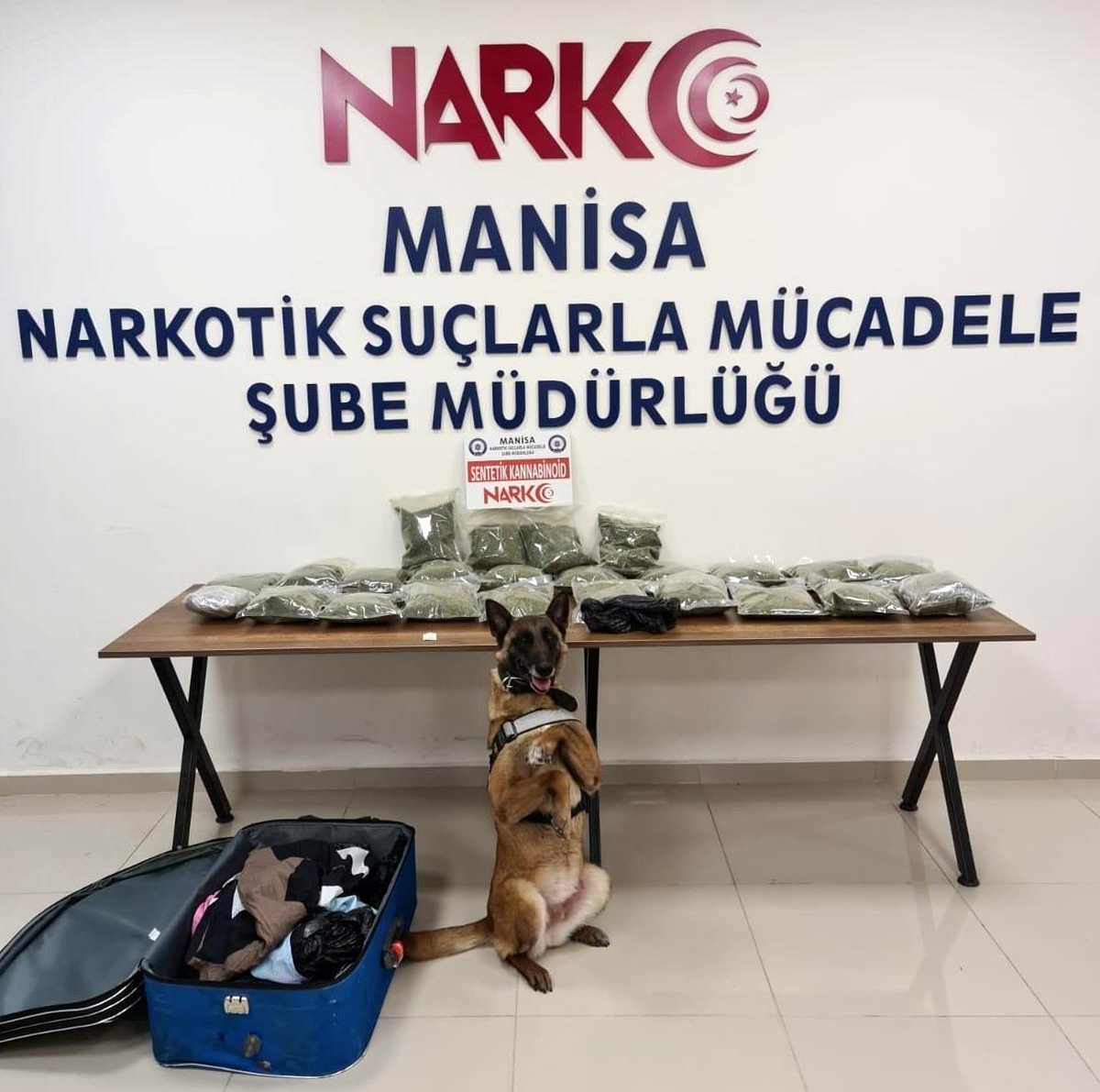 Narkotik köpeği \'Kiraz\' 12 kilo bonzai yakaladı