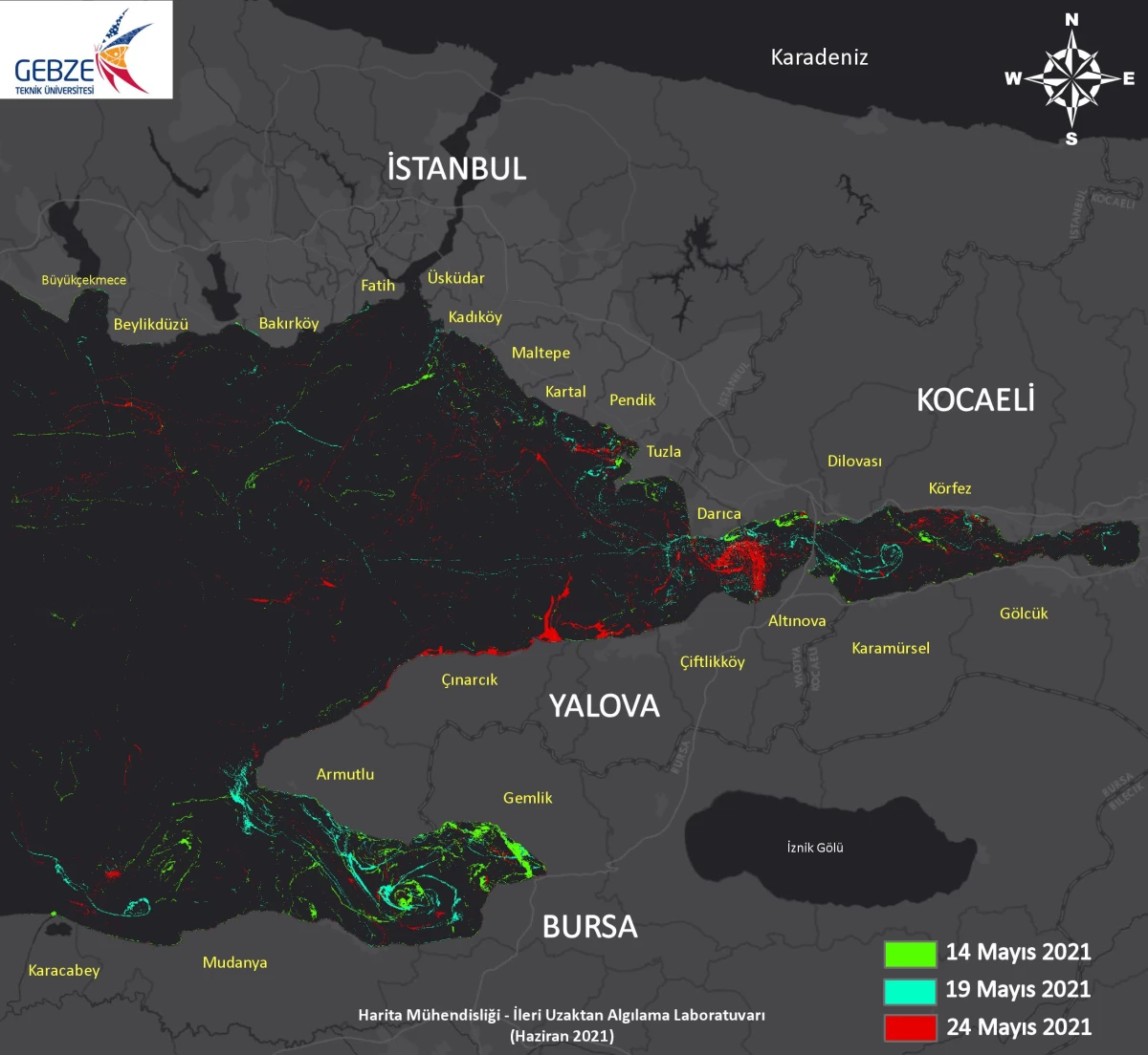 Marmara Denizi\'ndeki müsilajın yoğunluk haritası çıkarıldı