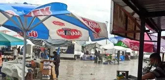 Şuhut'ta sağanak yağış etkili oldu